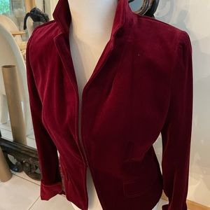 JCrew burgundy velvet riding jacket